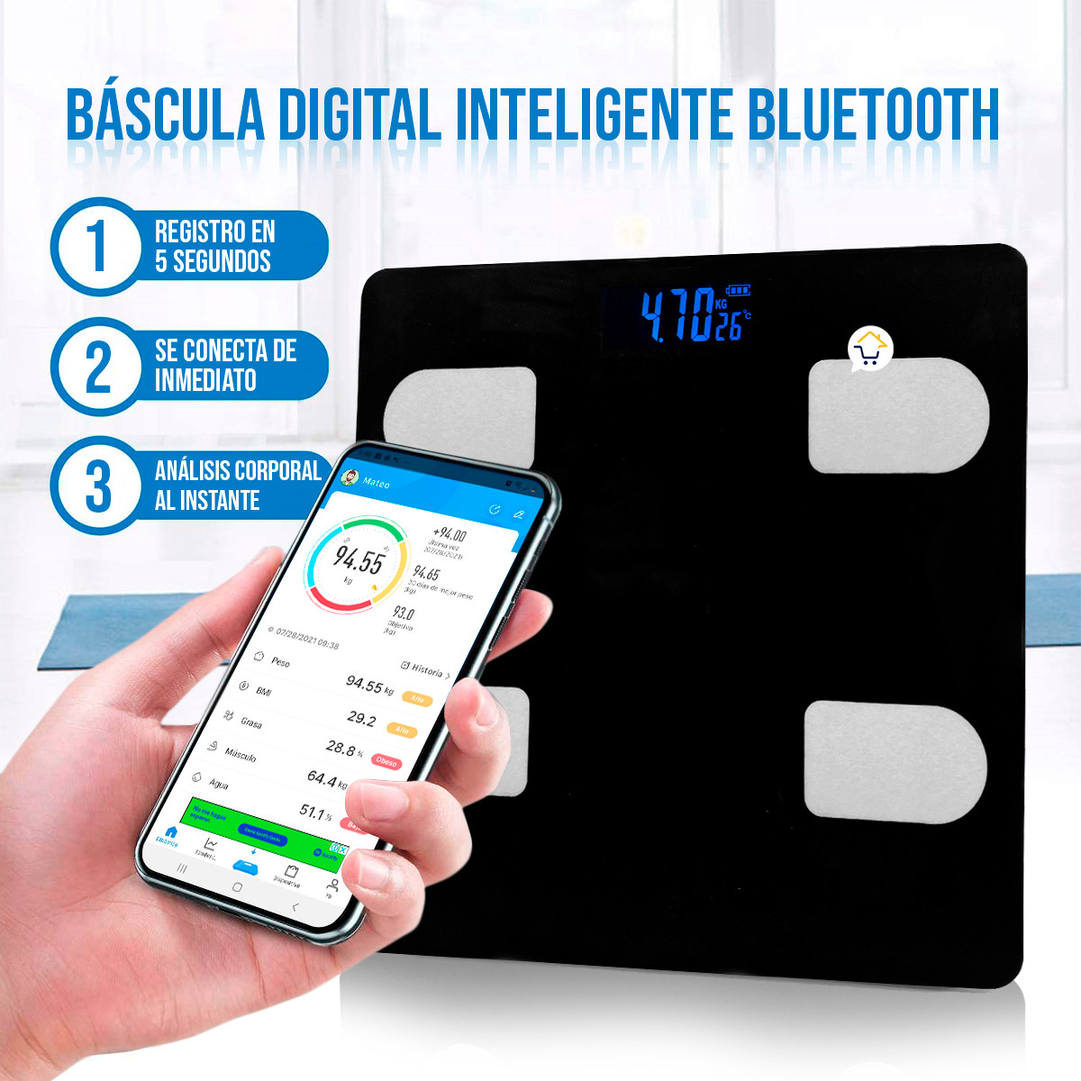 Miniatura 3 de Bascula Inteligente Pesa Digital OF401